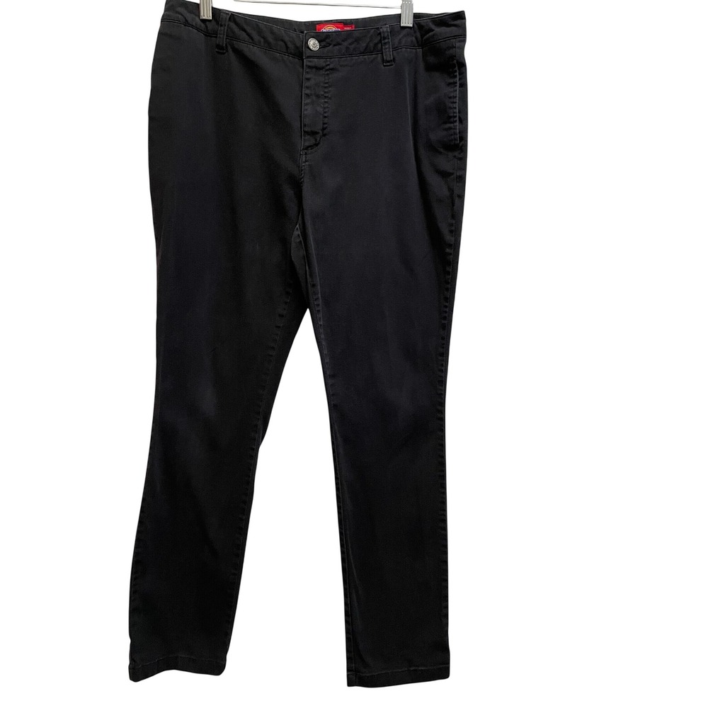 Dickies Womens Black Straight Leg Work Pants Size 15/32 Utility Trousers